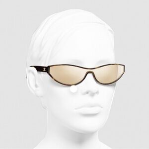 CHANEL Cat Eye Sunglasses 24k Gold Mirror